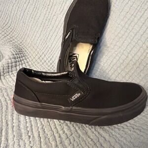 Vans Kids Classic UniSex Slip On Shoes Black on Black Size 13 EUC